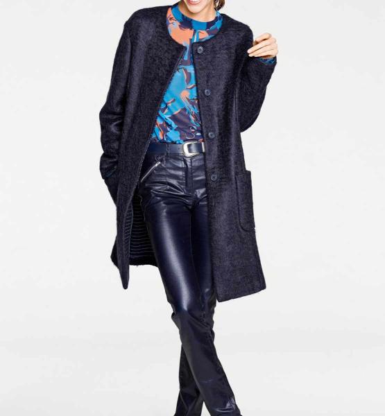 Blauer Damen-Mohair-Mantel von Rick Cardona mit Oversized-Schnitt
